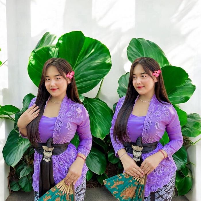 Kebaya Bordir Lengan PanjangKebaya Bali Bet Panjang Bordir Cantik Wanita Wisuda Dress Putih