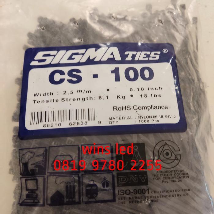 SIGMA TIES CS-100 BLACK KABEL TIES SIGMA HITAM CS 100 QTY 1000PCS