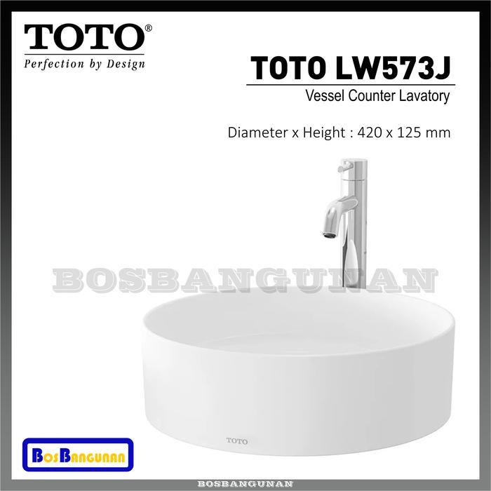 Wastafel Counter TOTO LW 573 J / Wastafel Meja TOTO / TOTO LW573J Vessel Counter Lavatory