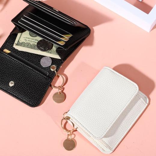 (COD) HOLO Dompet Wanita Elegan Gaya Korea Warna Dompet Kecil Simpel Dapat Memegang Banyak Kartu