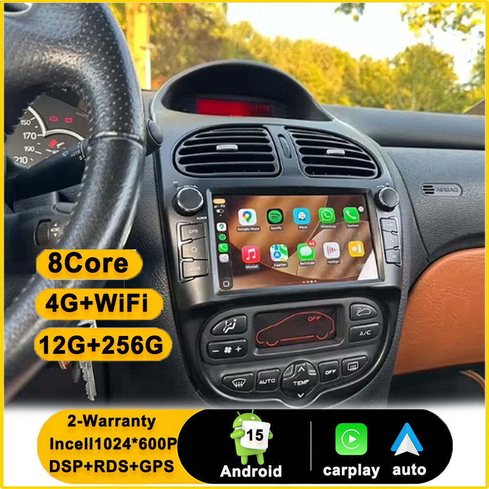 7 Inch Android 15 Carplay For PEUGEOT 206 206CC 206SW 2000-2008 CarMultimediaPlayer