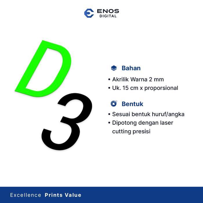 "New" Huruf Timbul No Rumah Akrilik 2mm Tinggi 15cm Angka Hiasan