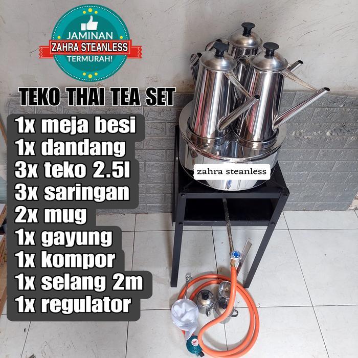 Teko Thai Tea Set Lengkap/ Set teko Thai tea/Dandang Thai Tea Set