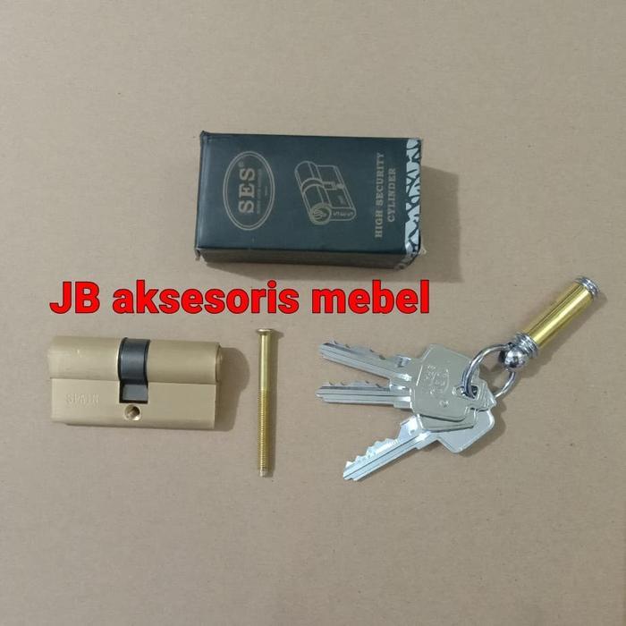 CILINDER KUNCI PINTU KUNING 60 mm SES / SILINDER KUNCI KUNING 6 cm SES