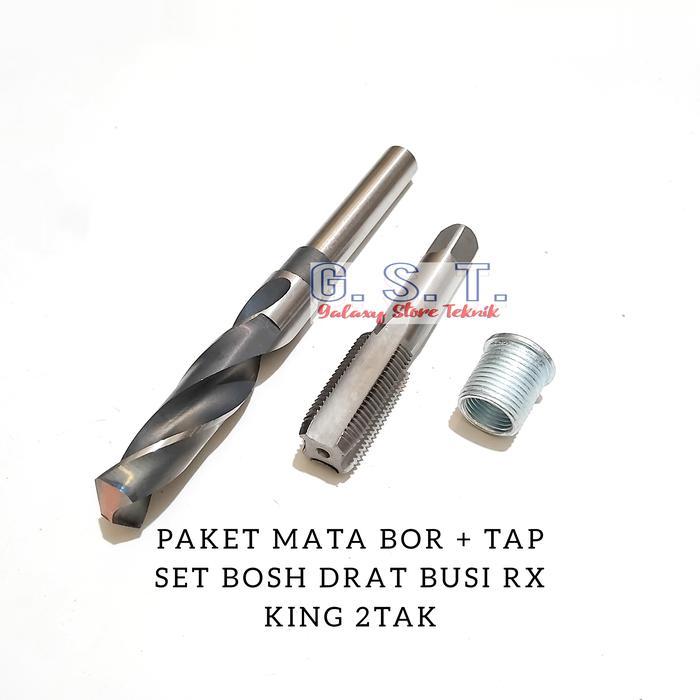 Paket Komplit Mata Bor Tap Set Bosh Drat Busi Rx King 2Tak