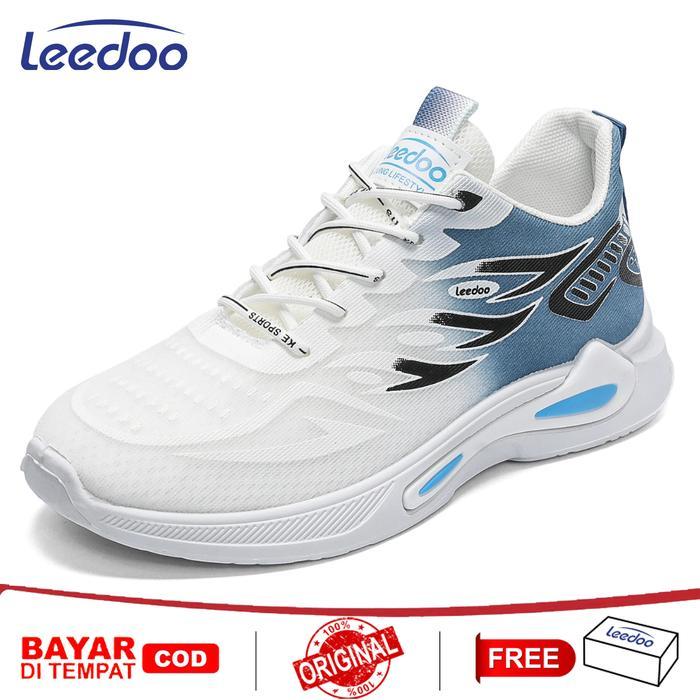 Leedoo Footwear - Sepatu Olahraga Putih Pria Sneakers Cowok Lari Outdoor Sepatu Pria Casual Sport