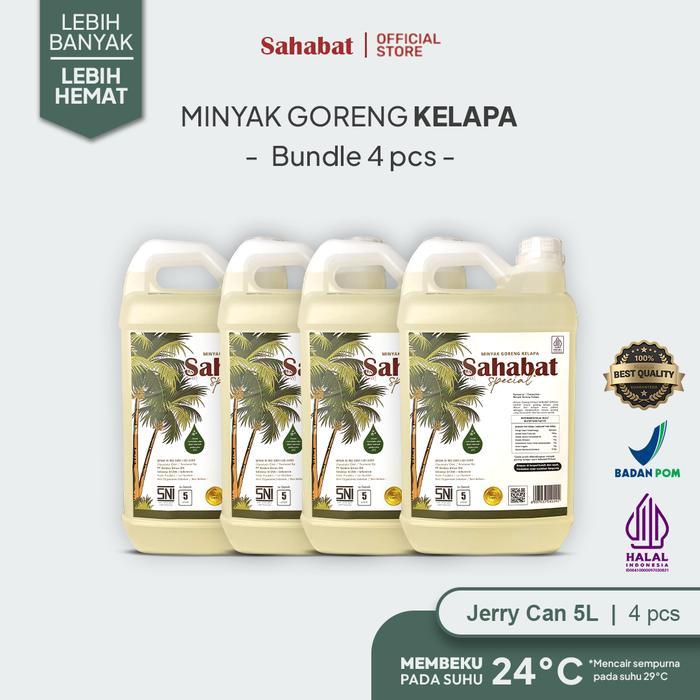 Sahabat Special Minyak Goreng Kelapa 5L Jerigen (4pcs) - Coconut Cooking Oil | 5 Liter Jerry Can (4 