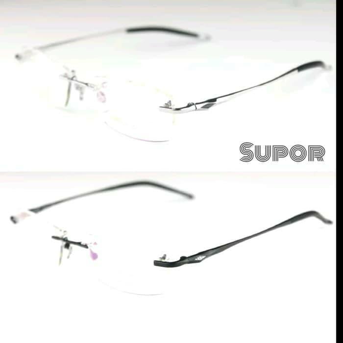 Frame kacamata Frameless FL7 Kaca mata minus plus pria wanita rimless