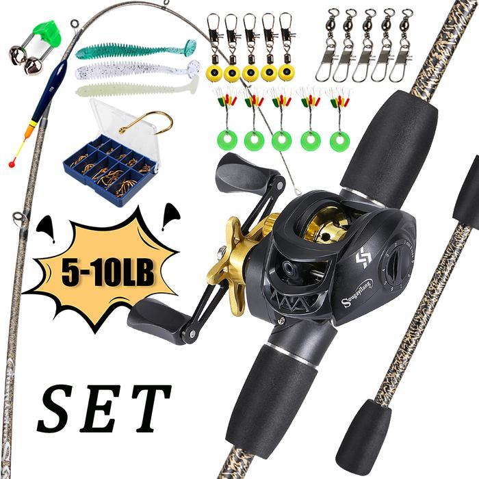 QUALITY! Sougayilang joran pancing set 1.8m Fiber Karbon Reel Pancing 7.2:1 GR Reel BC Gagang