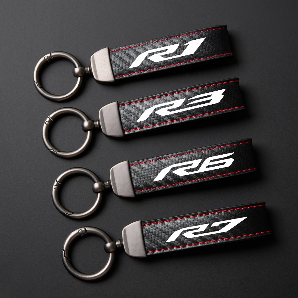 Keychain Motorcycle High-Grade Leather Keyring For Yamaha Yzf-R7 Yzf-R3 Yzf-R6 Yzf-R15 Yzf-R25 Yzf