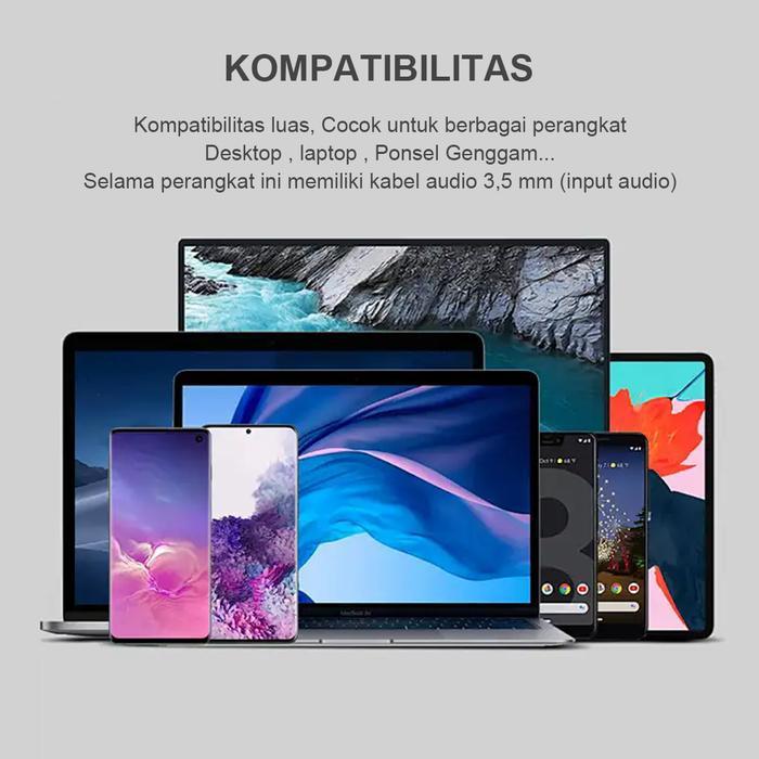 Kisonli Speaker Komputer/Laptop Motif Kayu T009 Speaker Pc Dekstop Multimedia Strong Bass