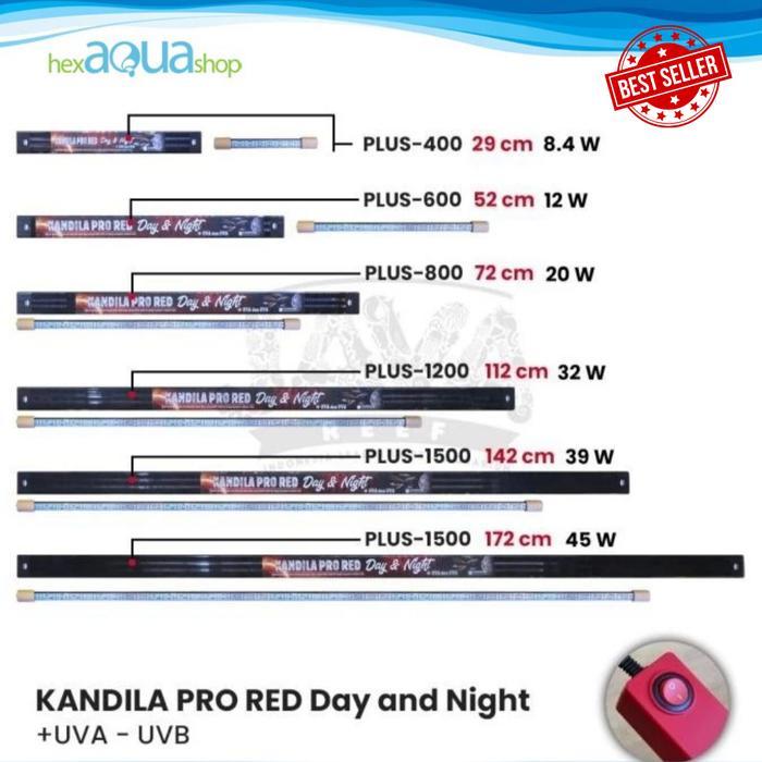 lampu kandila Pro Red day & night view 400 600 800 lampu aquarium
