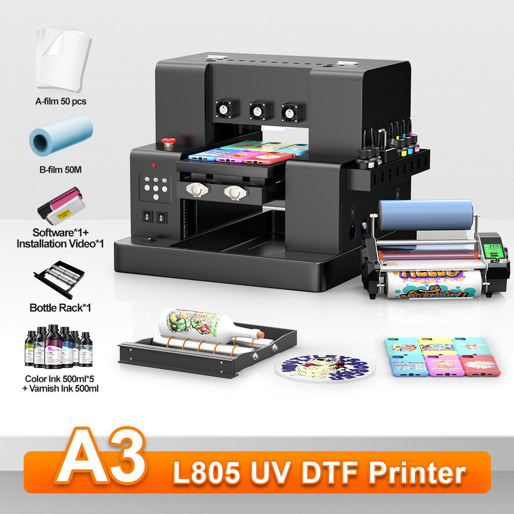 A3 UV Printer Impresora UV DTF Printer l805 UV Flatbed Printer Machine For Bottle Wood Metal Sticker