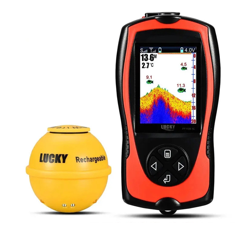 LUCKY-Portable Wireless Fish Finder, Sonar River Lake and Sea, Alarm Fish Finder, 147ft, 45m