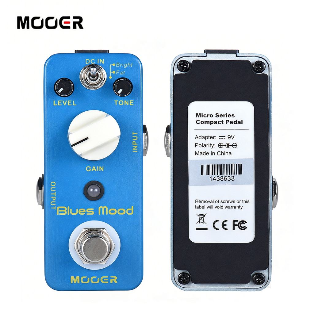 Baru MOOER Blues Mood Overdrive Guitar Pedal with Wide Frequency Response, for Guitar & Bass, 2 Mode
