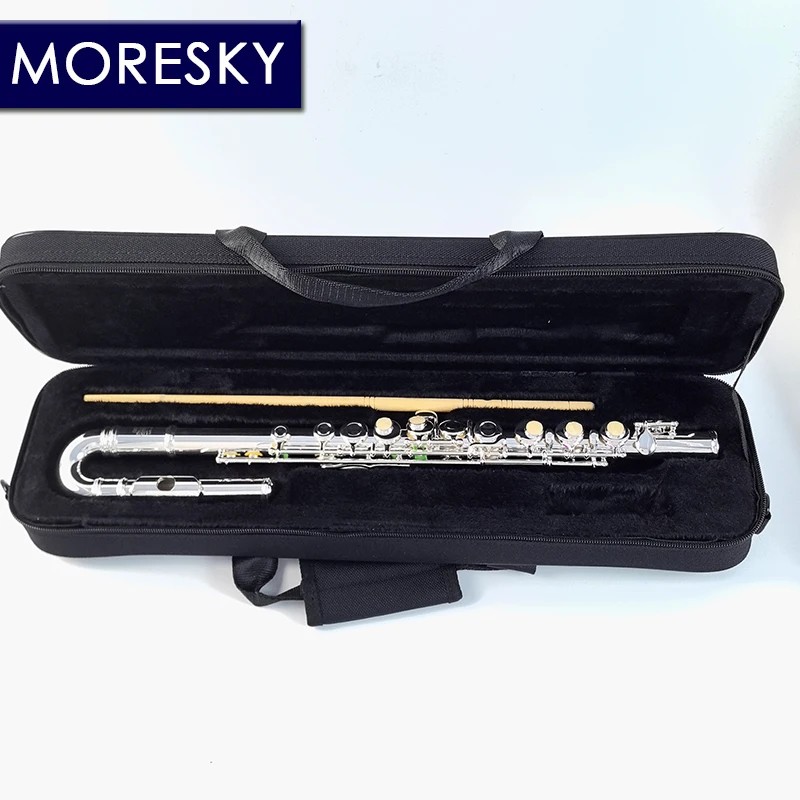 BEST MORESKY 16 Close Holes C Key Flute Cupronickel Silver Plated Children's Flute MFL-689