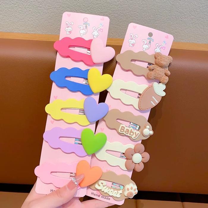 Shinemi - 5pcs / Set Jepitan Rambut Anak Model Korea / Aksesoris Rambut Unik