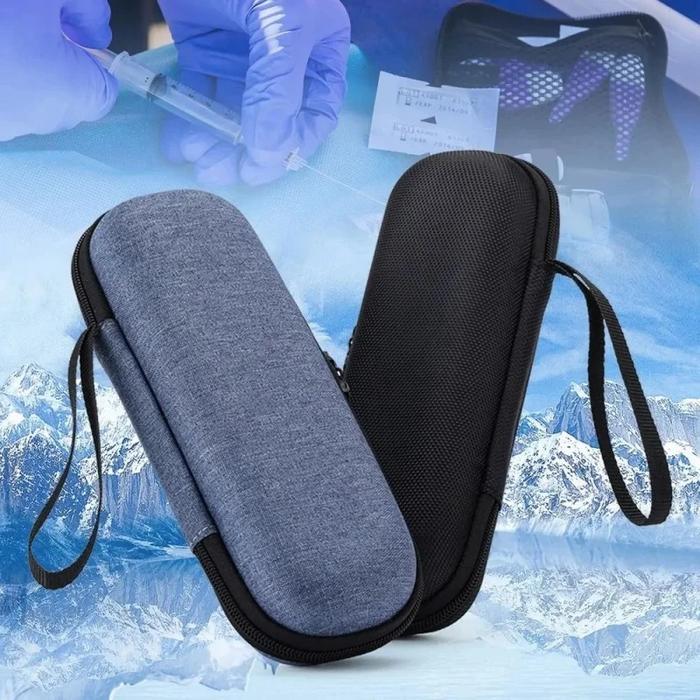 1Pc Cooler Bag Medicine Cooler Box With 2 Ice Packs Portable Insulin Cooling Bag Insulin Case
