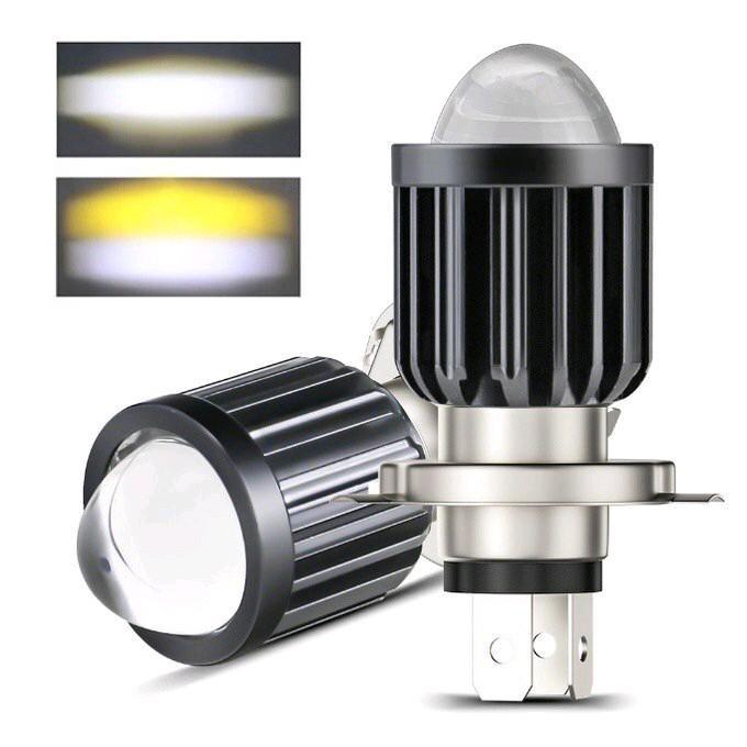 HARGA SEPASANG Lampu LED Utama Mobil Soket Lampu H4 2 Warna AC/DC 24VOLT