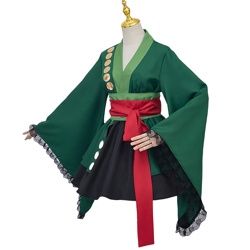 Anime Women Roronoa Zoro Cosplay Costume Kimono Uniform Zoro Wig Robe Outfit for Woman Men Halloween