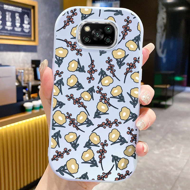 Casing Hp Untuk Xiaomi POCO X3 POCO X3 Pro POCO X3 GT POCO X3 NFC Case Bunga kuning Kasing Silicone 