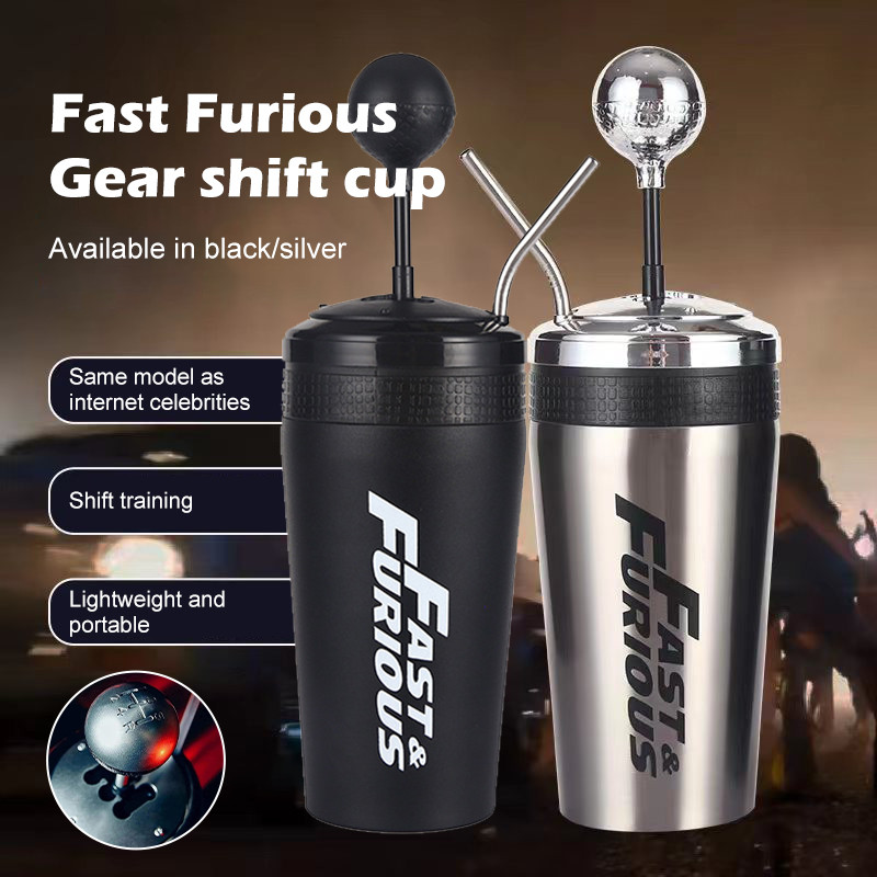 Stainless Steel Car Water Bottle with Straw Drink Bottle Fast and Furious 10 Thermos Cup with Lid