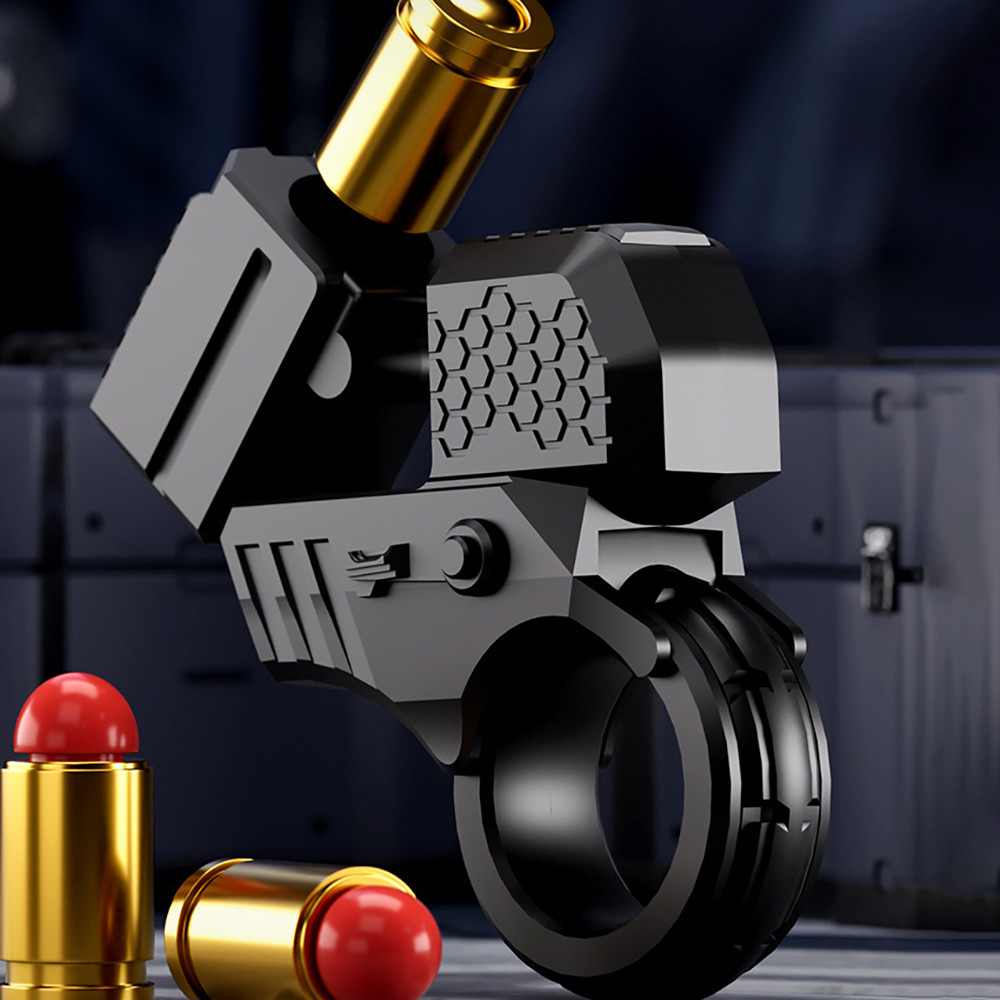 Mini Shell Ejecting Toy Gun Fidget Toy Anti Stress Hand Spinner Ring Pistol Birthday Gift