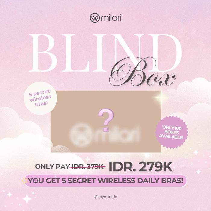 Milari Blind Box Daily Bra Tanpa Kawat, Warna Random Isi 5Pcs/Box, Kualitas Export Korea