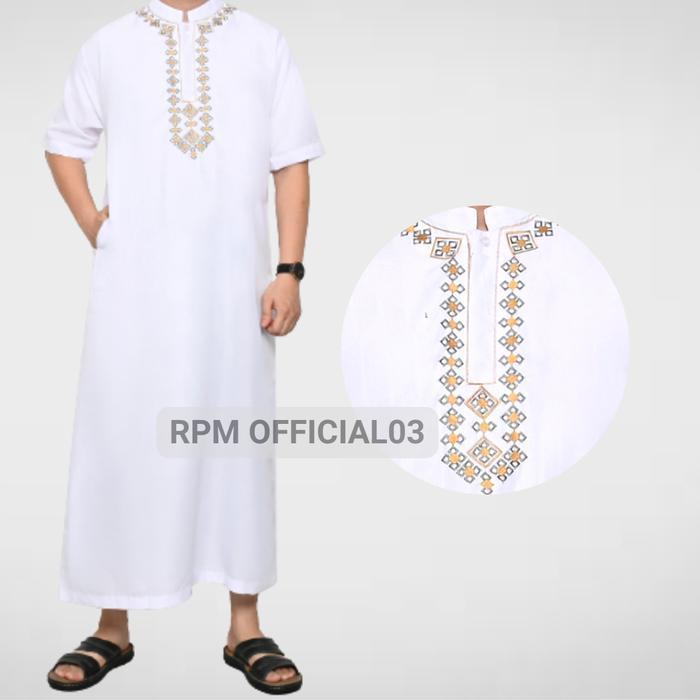 Stok Baru Baju Jubah Gamis Arabian Pria Laki Laki Casual Lengan Pendek Sholat Muslim Dewasa Series