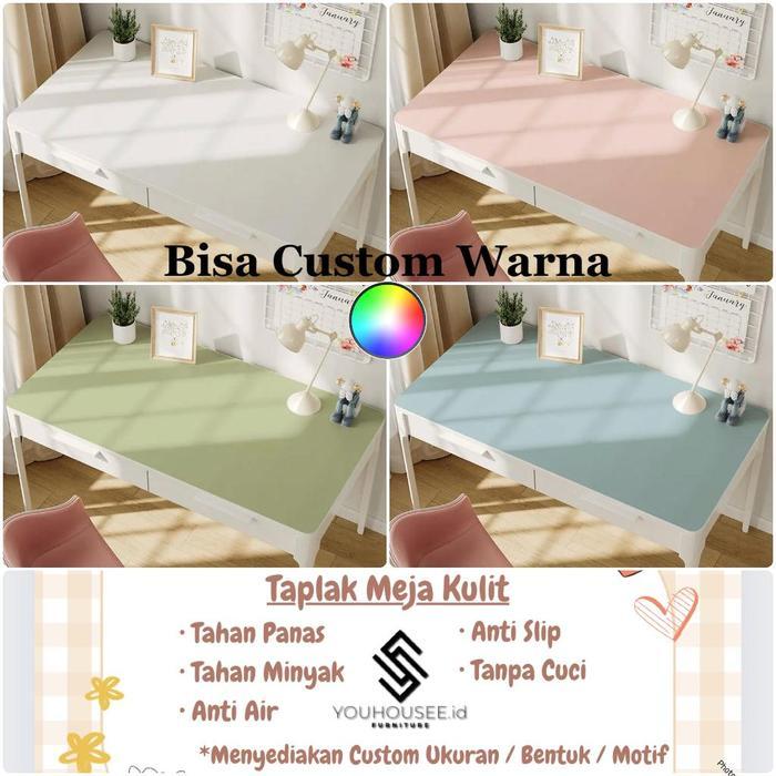 Taplak Meja Polos Putih White/Alas Meja Kulit/Taplak Meja Bulat/Taplak Meja Panjang/Taplak Meja