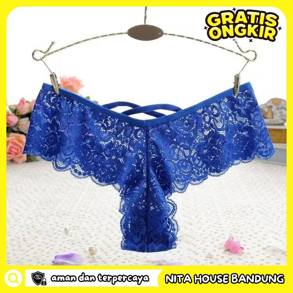 CELANA DALAM WANITA LACE THONG SEAMLESS GSTRING BRIEF PRIVASI AMAN