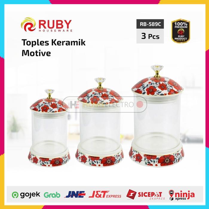 RUBY RB-589C Toples Set 3pcs / Toples Keramik Set / Canister Set