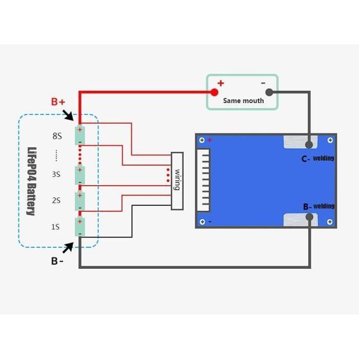 LIITOKALA BMS LIFEPO4 8S 24V 100A BMS BATERAI LIFEPO4 24V