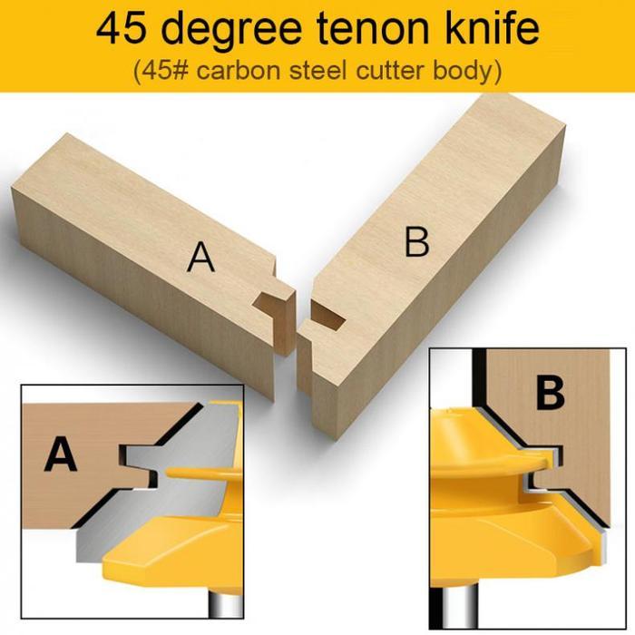 1/2" SHANK 45 DEGREE LOCK MITER ROUTER BIT WOODWORKING TENON MILLING CUTTER TOOLS DRILLING MILLING