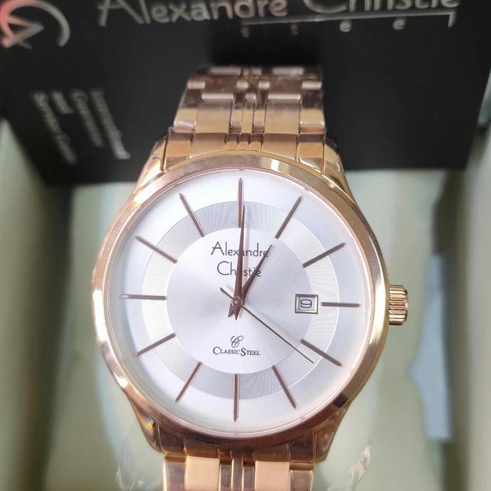 Jam Tangan Analog Pria Alexandre Christie Ac 8348 MD All Solid Steel