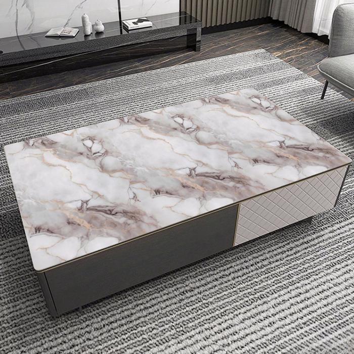 wallpaper dinding dapur 6 meter X 60cm bahan alumunium foil motif marmer bolton gray Stiker