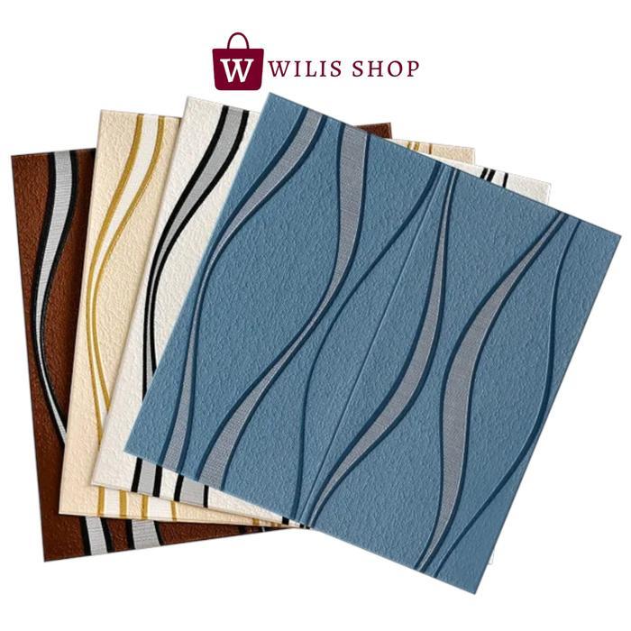 [COD] WALLPAPER FOAM 3D MOTIF GELOMBANG WALLPAPER DINDING WALLFOAM MEWAH TERMURAH