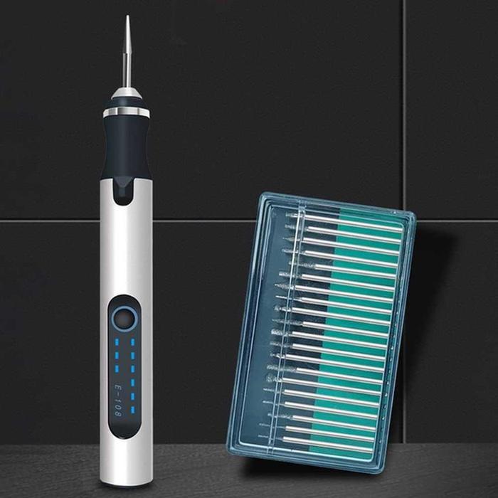 BOR LISTRIK MINI UKIR LENGKAP MATA BOR GRINDER USB MULTIFUNGSI 20 MATA BOR & KECEPATAN ADJUSTABLE