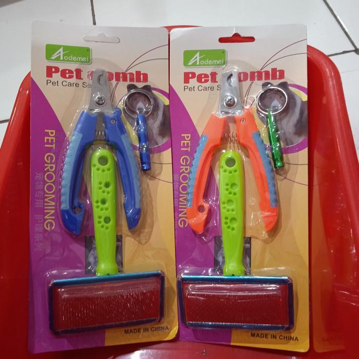 PROMO Sisir Grooming Satu Set Gunting Kuku - Juanda Grooming Set