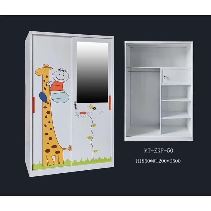 LEMARI SLIDING BESI WARDROBE LEMARI BAJU LEMARI PAKAIAN SLIDING BESI