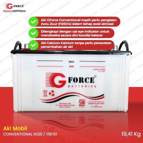 G FORCE N120 / 115F51 CONVENTIONAL 120AH 12V - AKI MOBIL