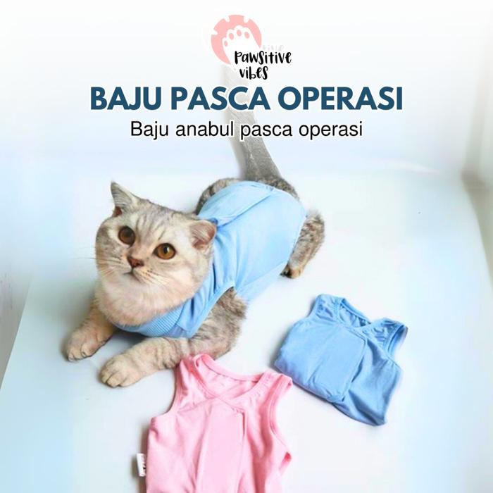 Baju Kucing & Anjing Untuk Recovery/ Baju Steril Kucing Betina / Baju