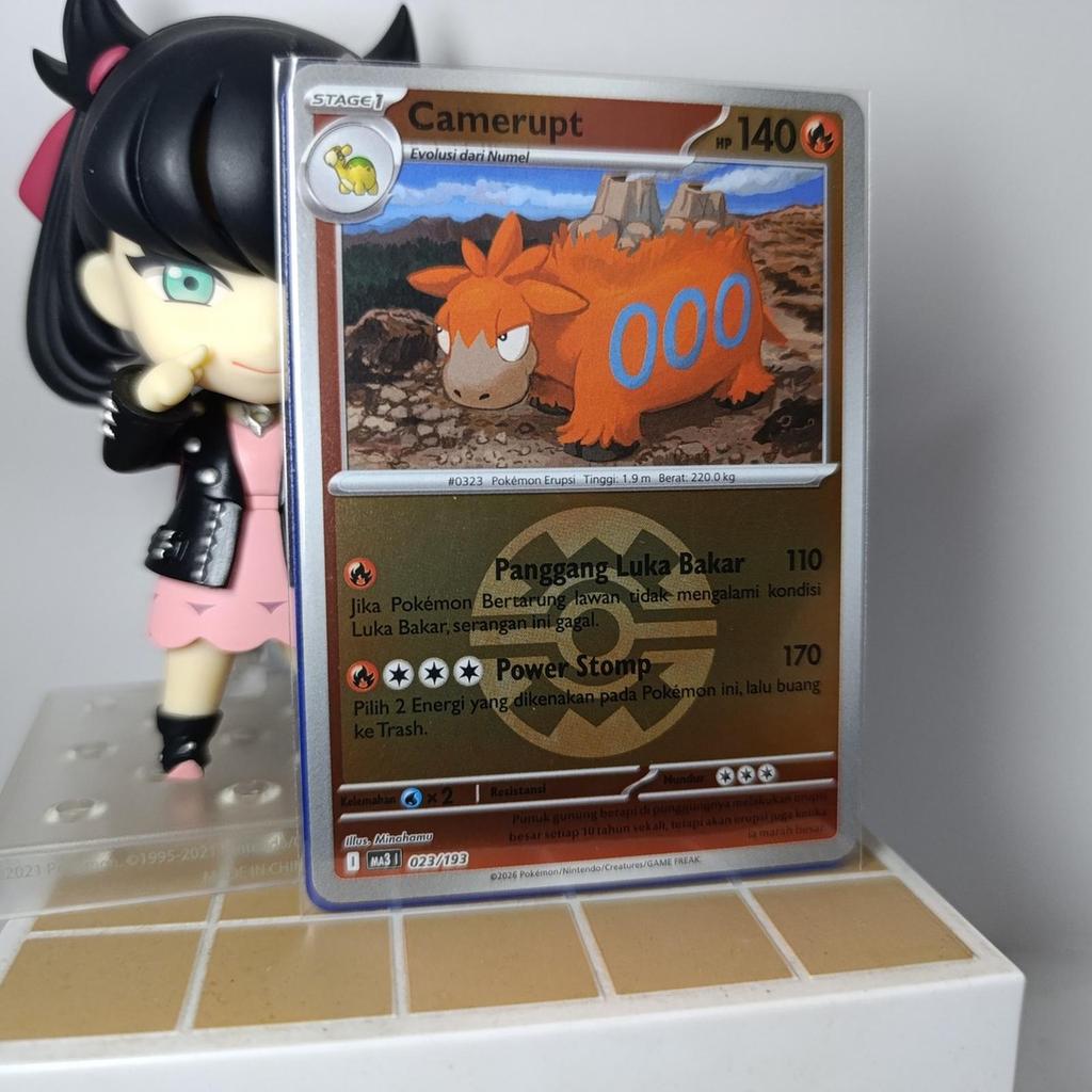 ORI Kartu Pokemon Camerupt Quick Ball Pattern Poke Holo Foil Indo I MA3 023 / 193 Bola TCG Indonesia