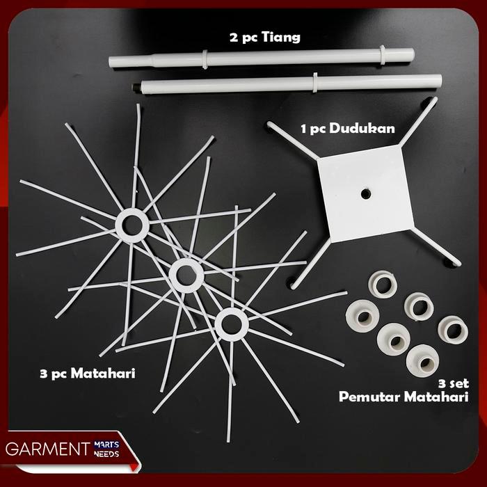 Rak Display Matahari Putar 3 Susun Besar Besi Kuat Tebal Impor