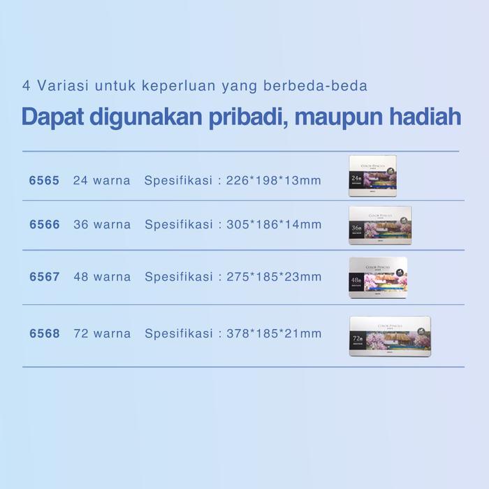 Deli Pensil Warna Minyak/Oil Pencil Color High-Grade 72 Warna - 6568