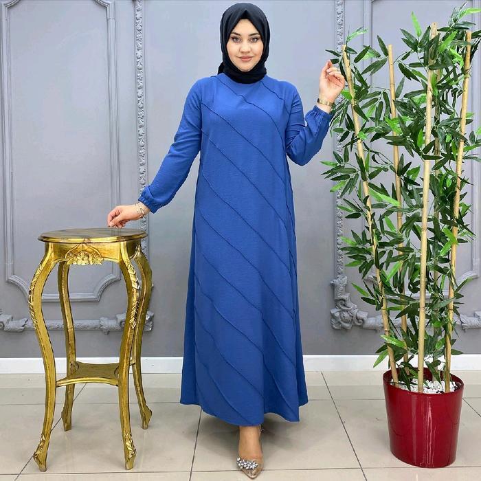zeni Gamis Turki GEA mewah simple cringkle airflow super jumbo LD 110 120 130 140 150 Muslim Putih