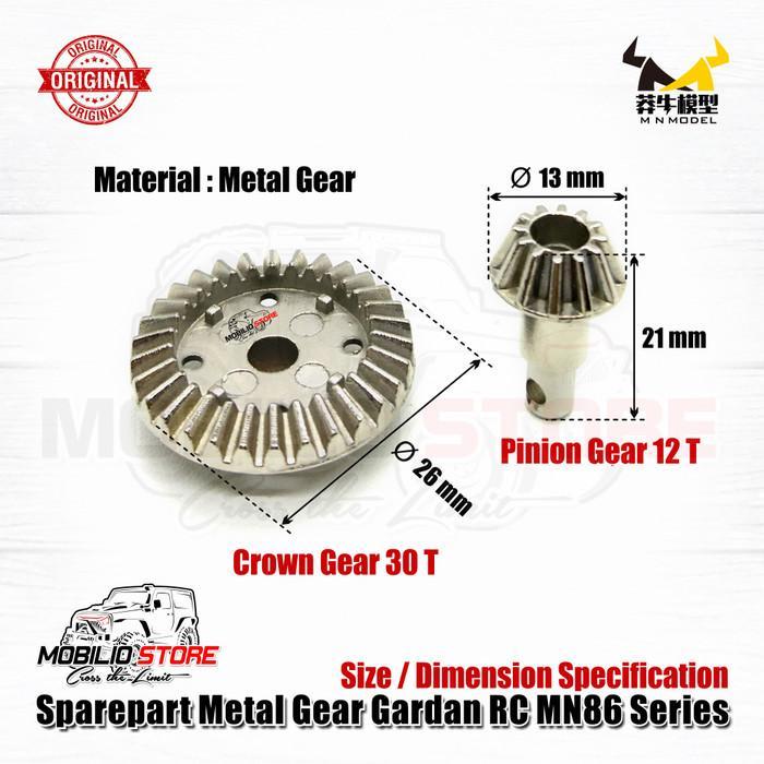 SPARE PART ORI METAL GEAR AXLE GARDAN RC 4X4 MN86K 86KS 86S G500 1/12