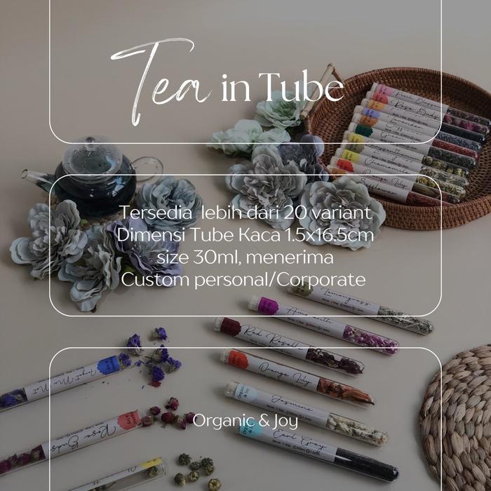 "New" Tea in Tube /Teh Floral kemasan Tube Kaca (Souvenir Cantik,Souvenir Teh,Tea,Tisane)