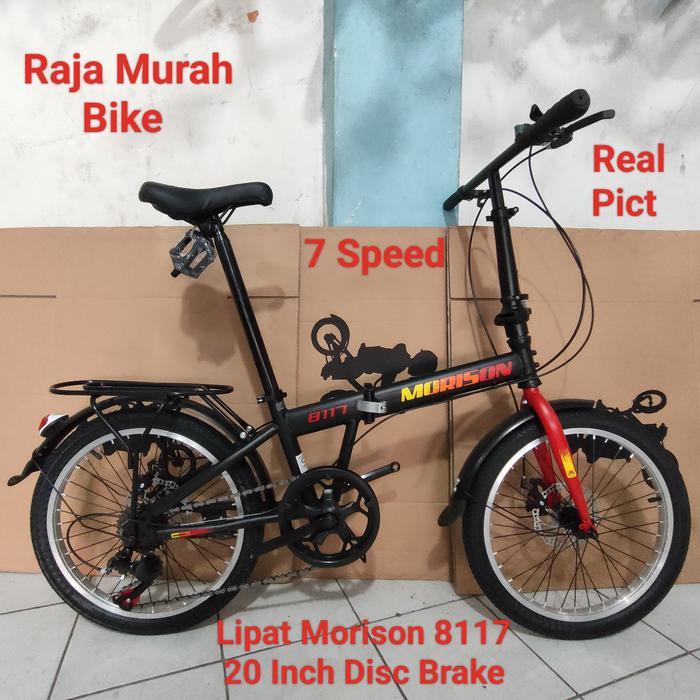 Promo Sepeda Lipat Morison 8117 20 Inch Disc Brake 7 Speed Lipat Morison 20"
