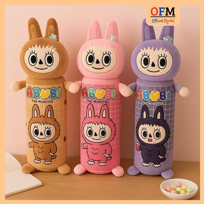 Miniso Toys - Guling Boneka Viral Kekinian Labubu The Monster Exciting Macaron Plush Soft Guling